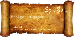 Szolga Zsigmond névjegykártya